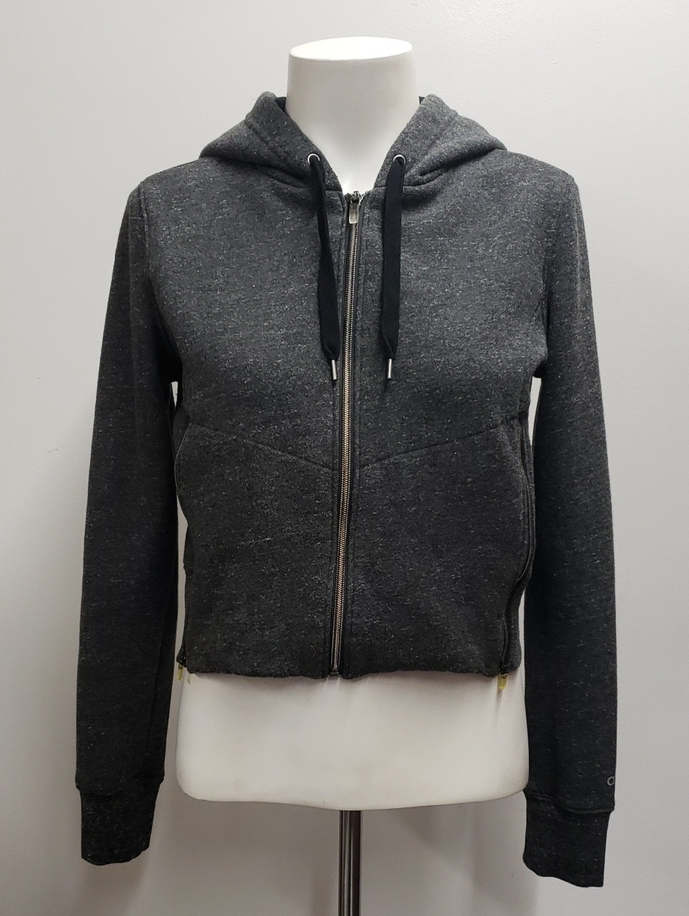 Alo Yoga Cropped Zip Up Hoodie Women's Medium Sporty Athletic Activewear Soft